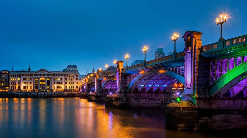 London Bridge at Night — Blue