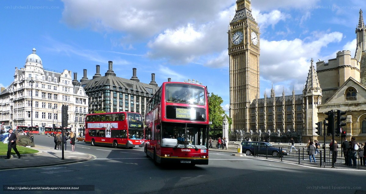 London bus near Big Ben