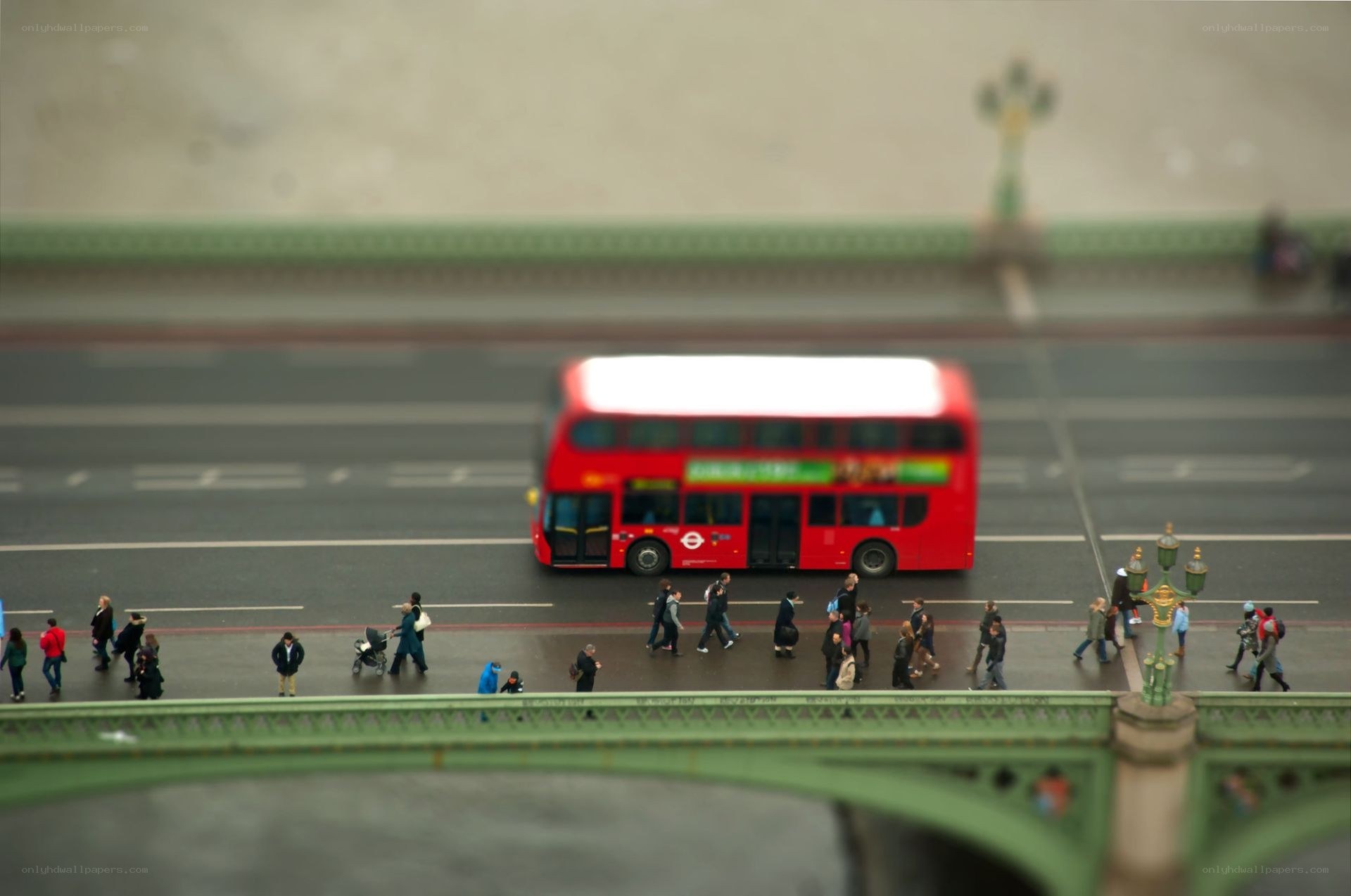 London bus on bridge