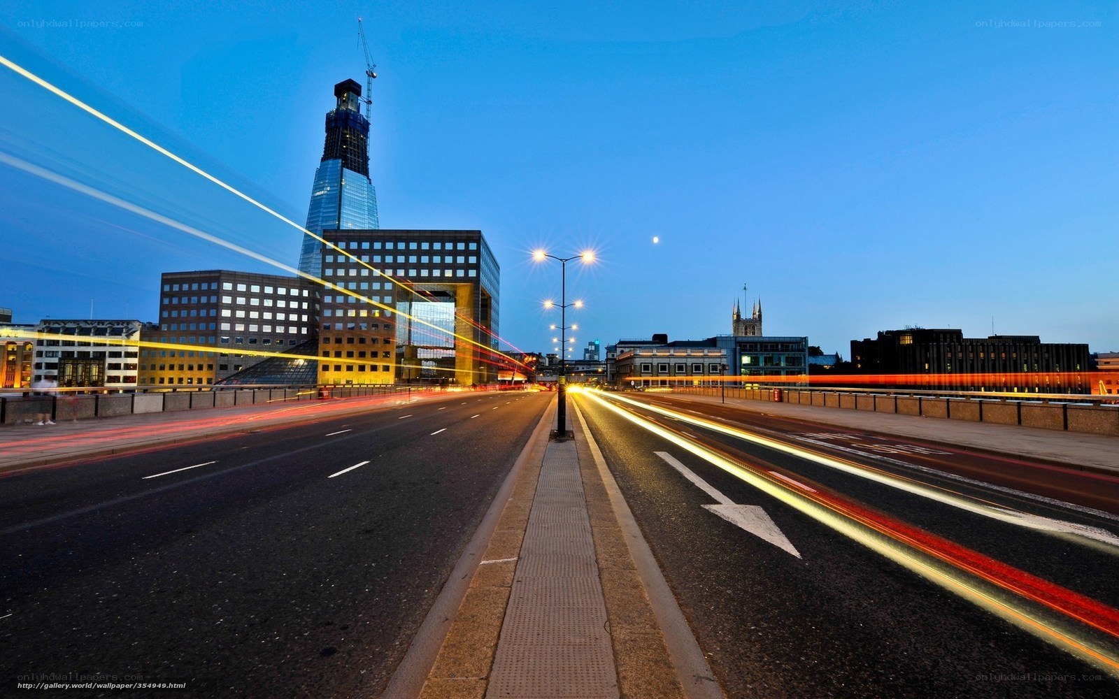 London city lights at dusk