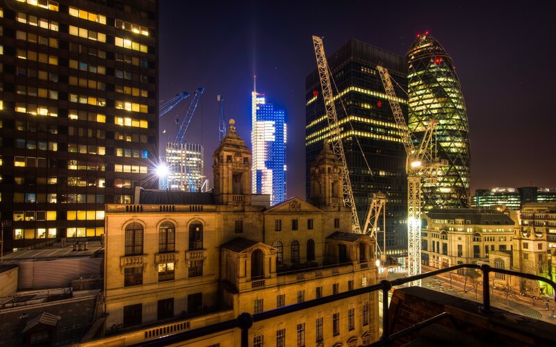 London City Skyline at Night