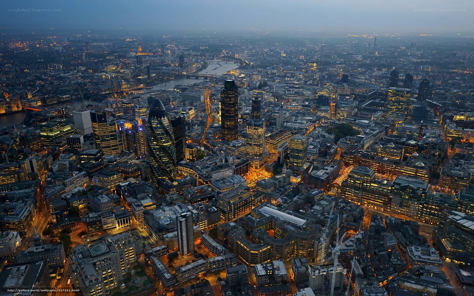 London cityscape at dusk
