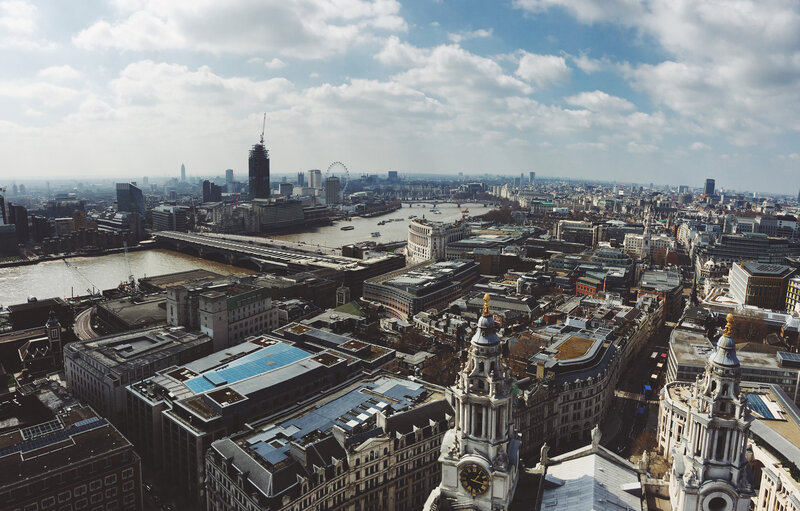 London cityscape from above