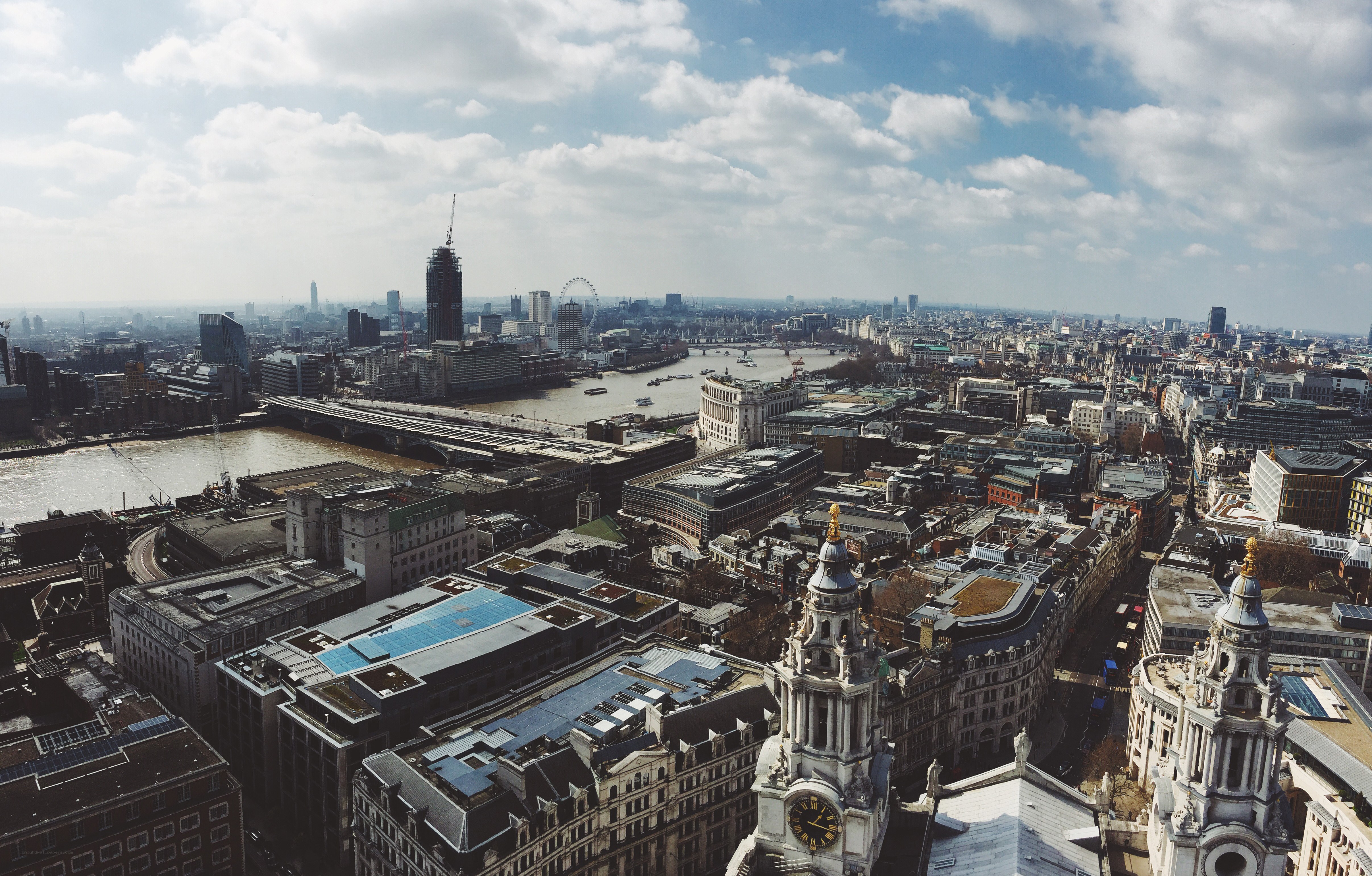 London cityscape from above