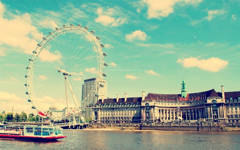 London Eye and river scene
