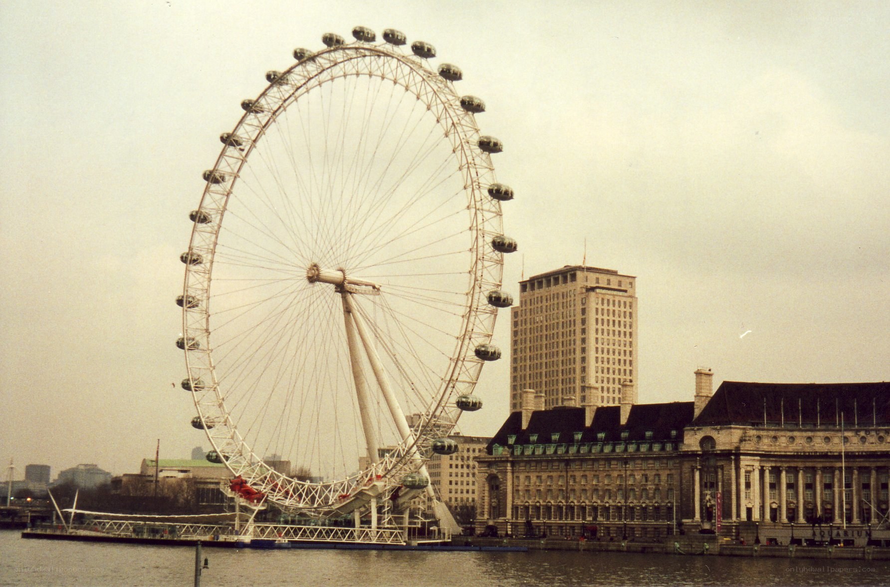 London Eye and river view
