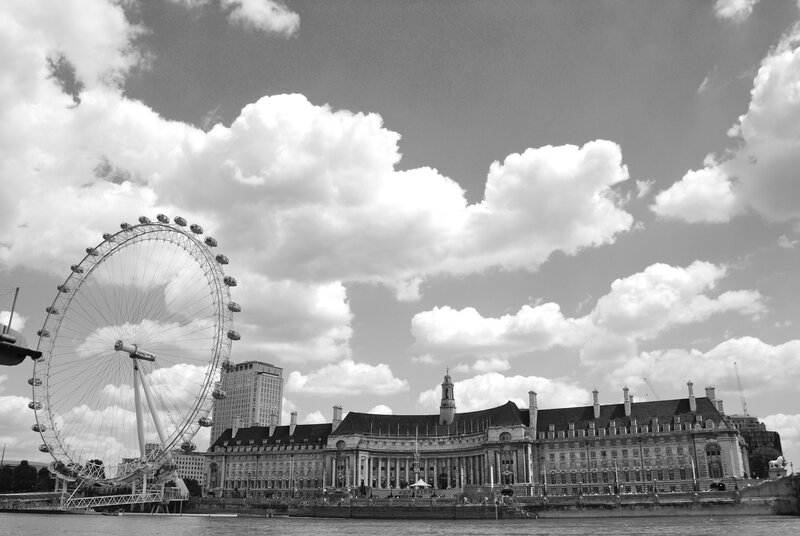 London Eye and riverside buildings
