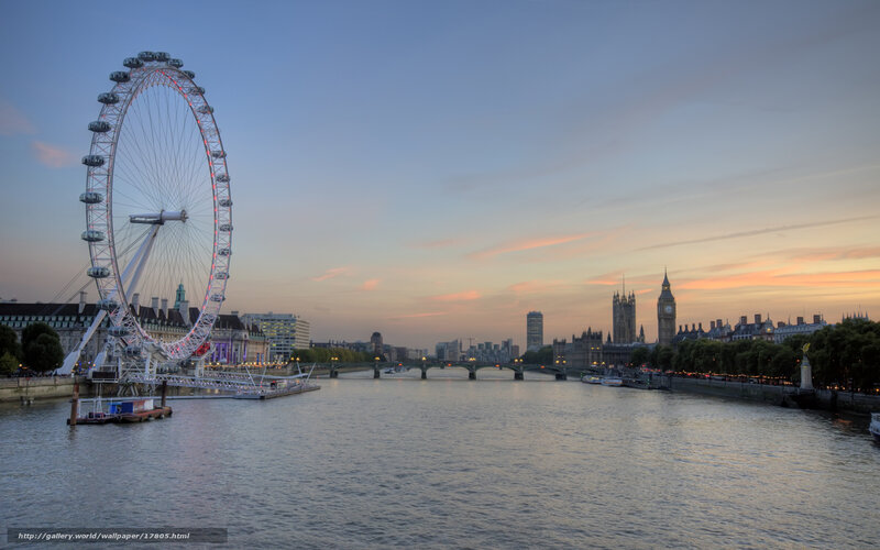 London Eye at Dusk — Blue, Serene