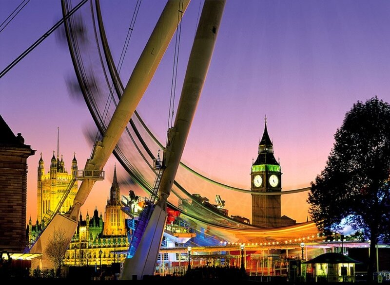 London Eye at Dusk — Purple