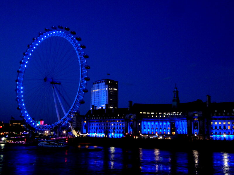 London Eye at Night — Blue, Dark