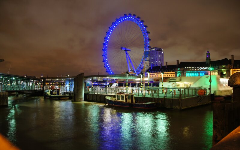 London Eye at Night — Blue, Nocturnal