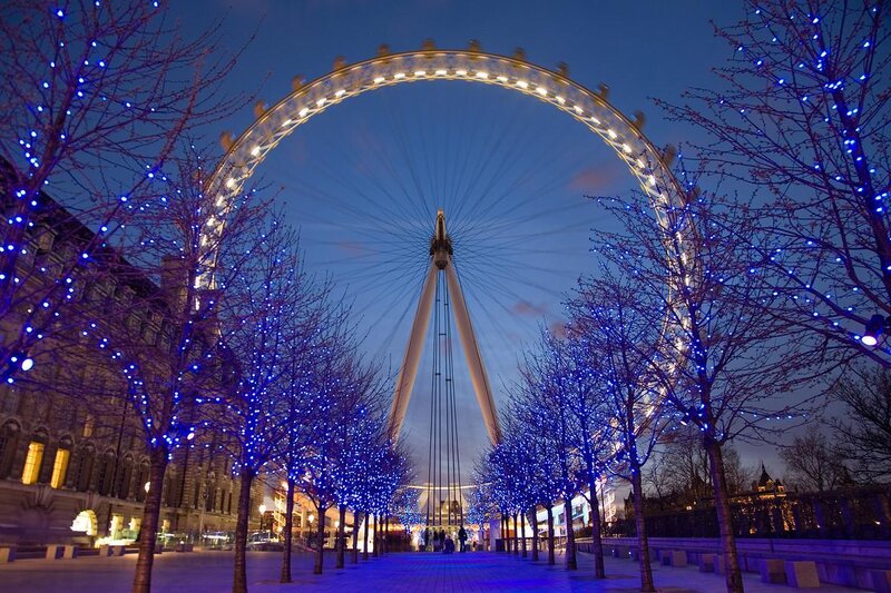 London Eye at Night — Blue