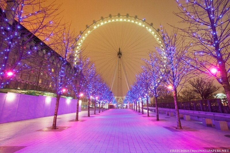 London Eye at Night — Purple