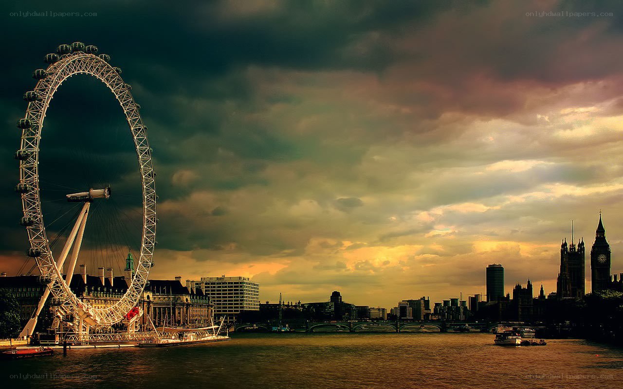 London Eye at sunset