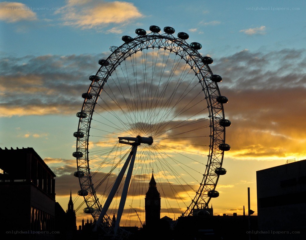 London Eye at sunset