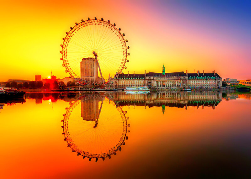 London Eye at Sunset — Orange