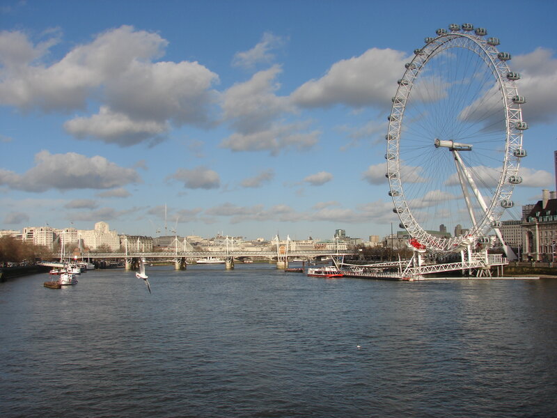 London Eye Ferris Wheel — Blue, Calm, Afternoon