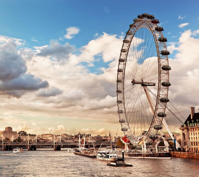 London Eye Ferris Wheel — Blue, Dramatic