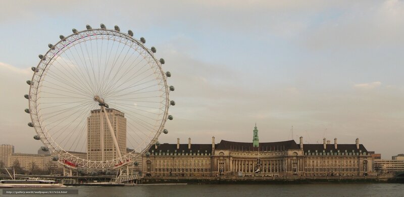 London Eye Ferris Wheel — Gray, Calm