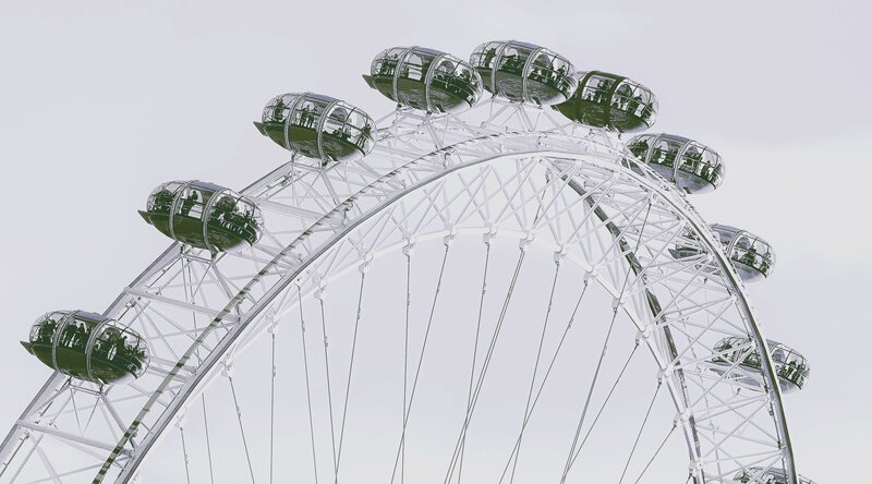 London Eye Ferris Wheel — White, Calm