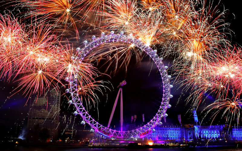 London Eye Fireworks — Purple