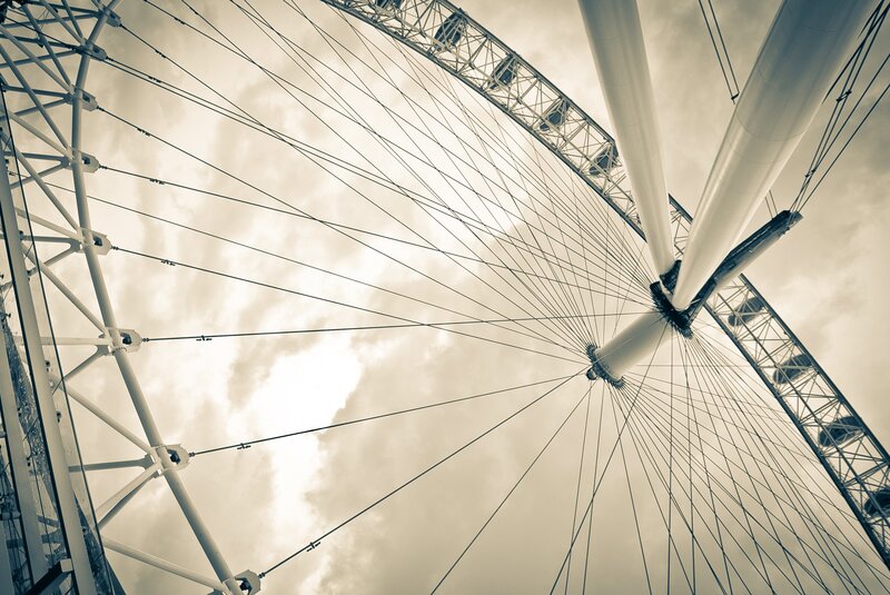 London Eye Structure — Gray, Dramatic