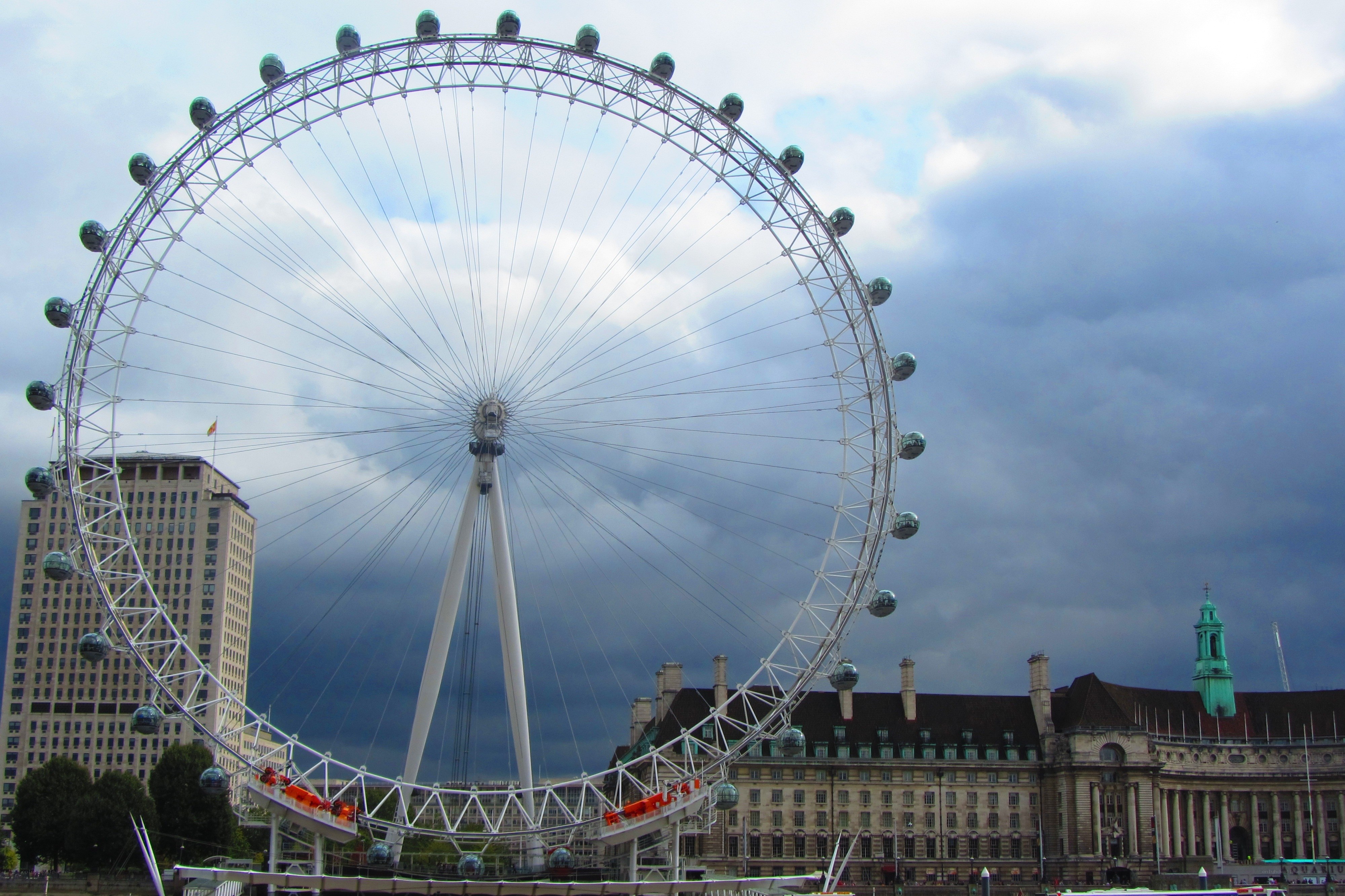 London Eye under cloudy sky