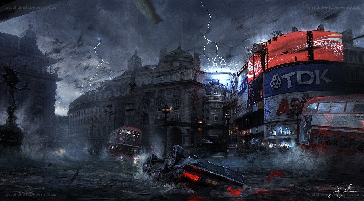 London in a storm