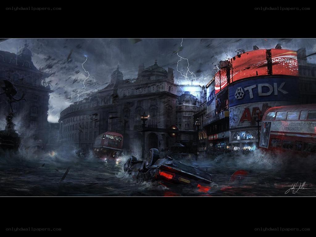 London in a storm