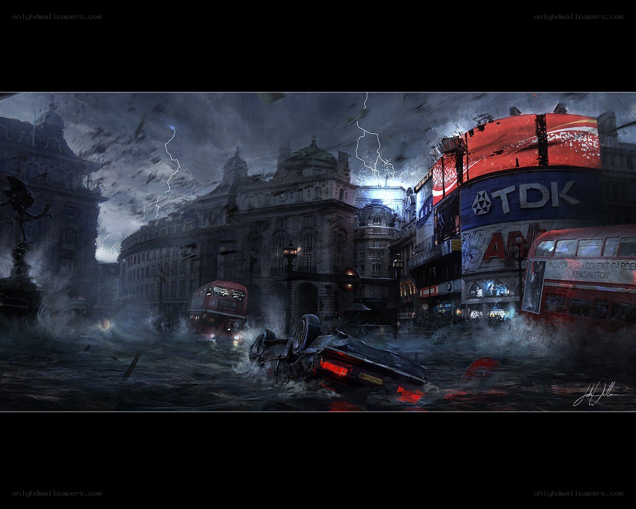 London in a storm