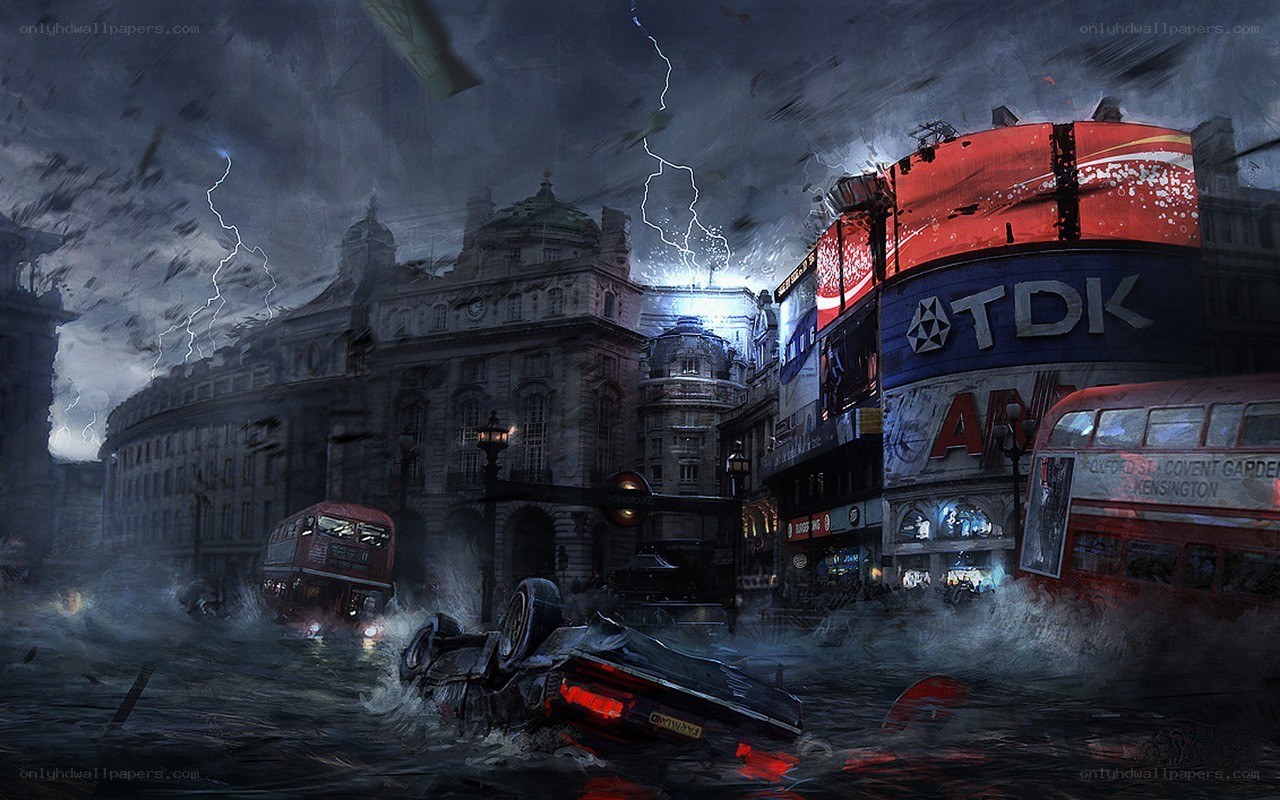 London in a storm