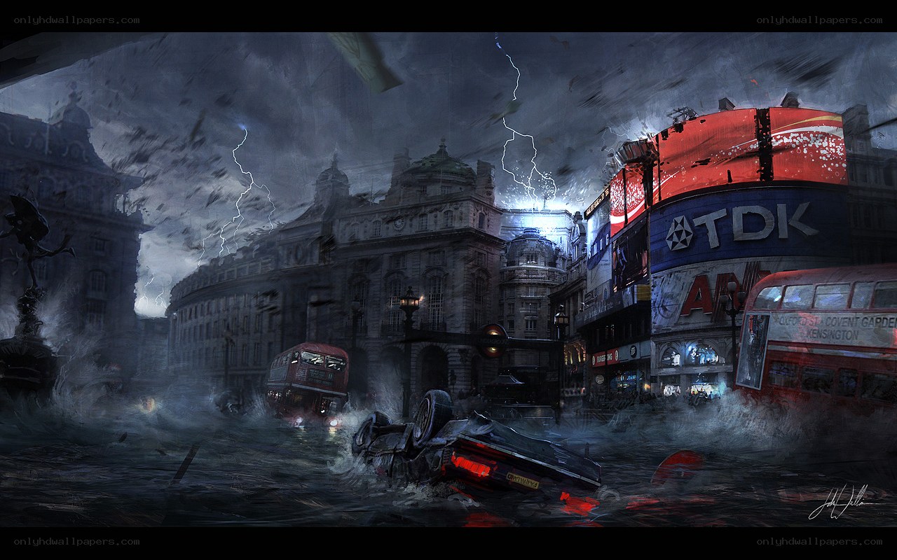 London in a storm