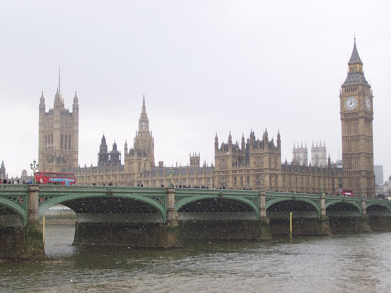 London in the snow