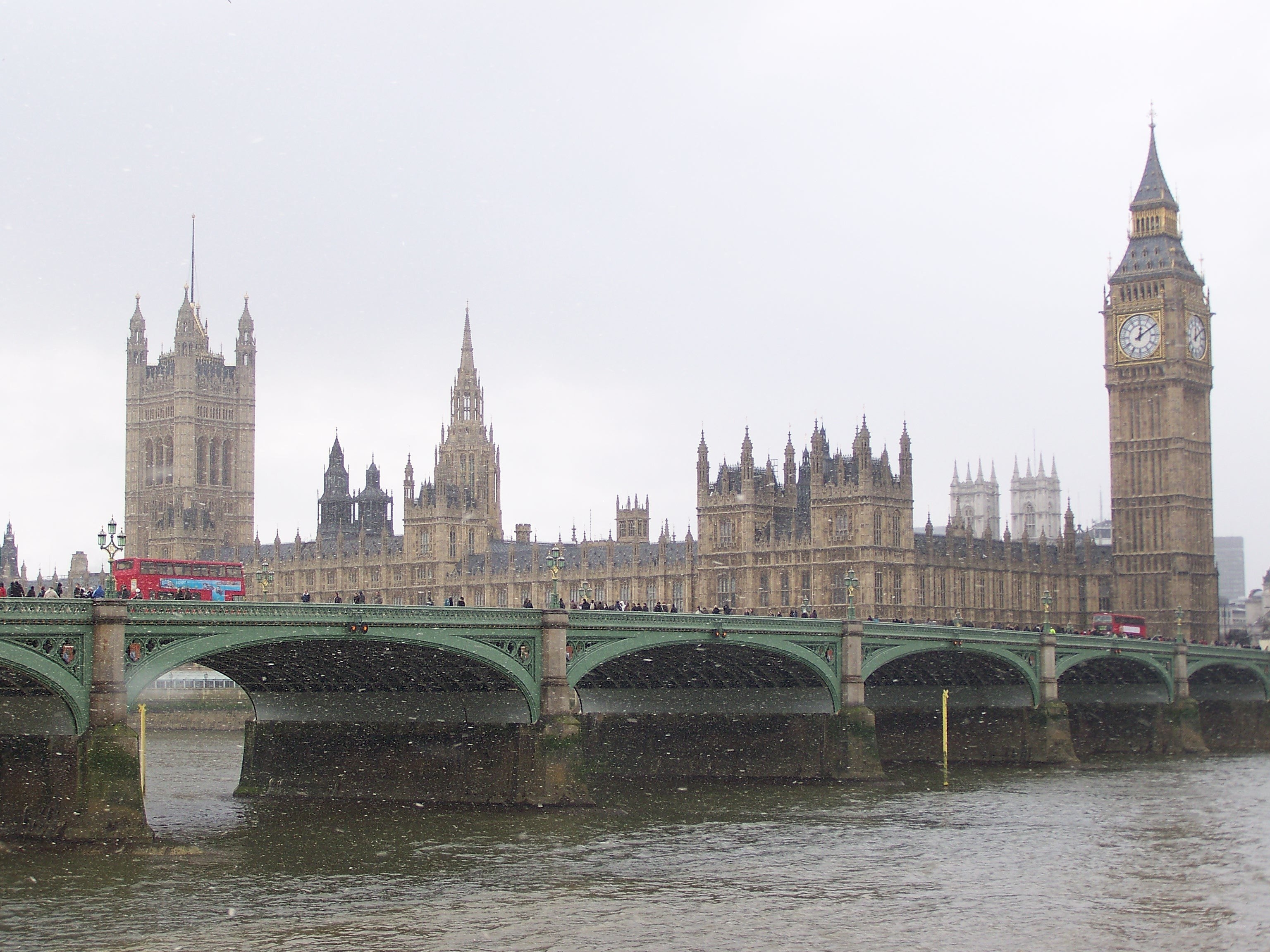 London in the snow