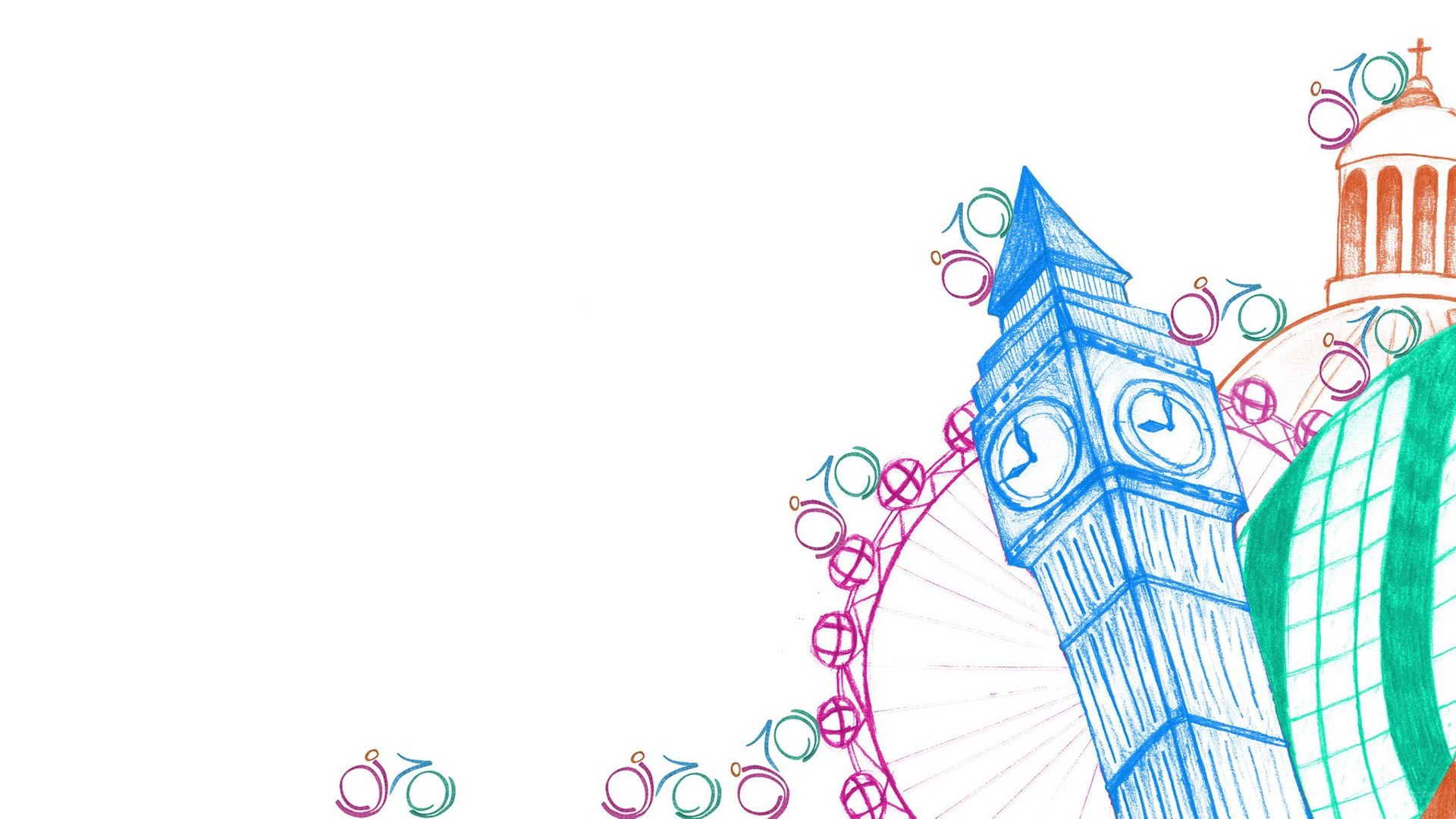 London landmarks drawing
