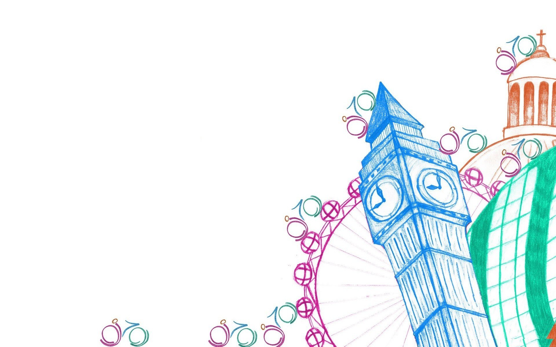 London landmarks drawing