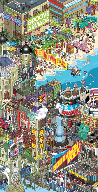 London music festival illustration