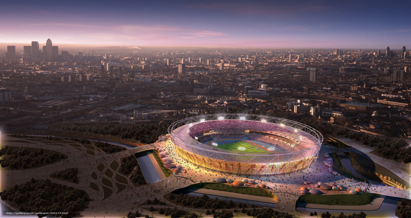 London Olympic Stadium — Purple, Dramatic, Sunset