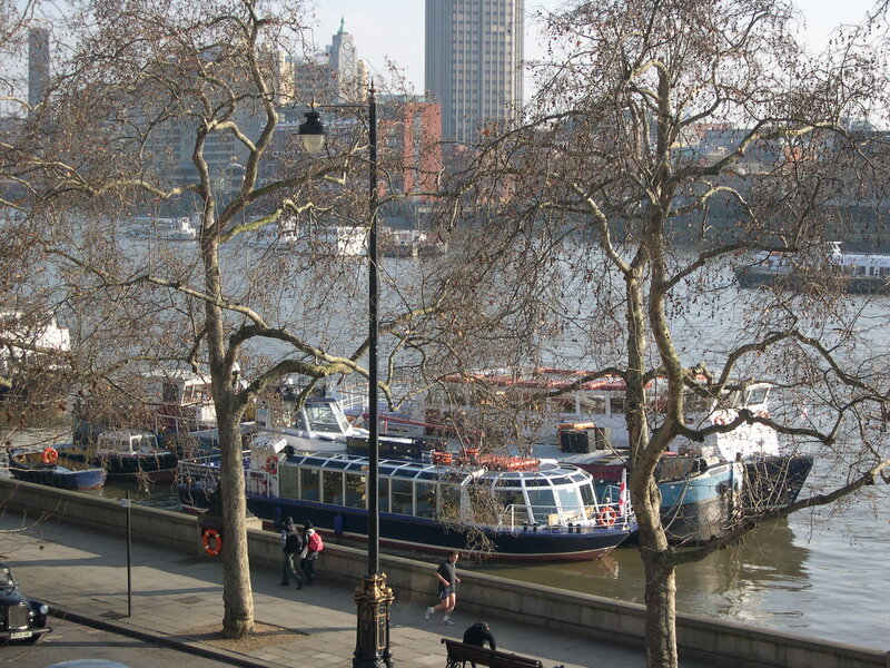 London riverside with boats