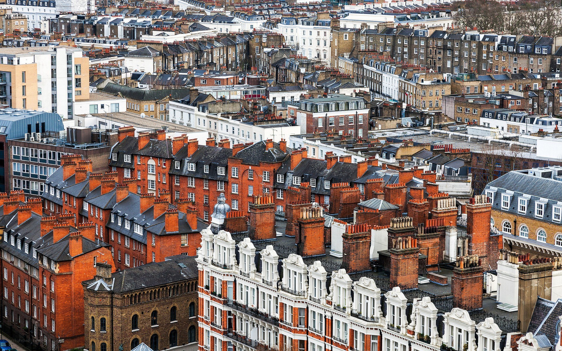 London rooftops and chimneys
