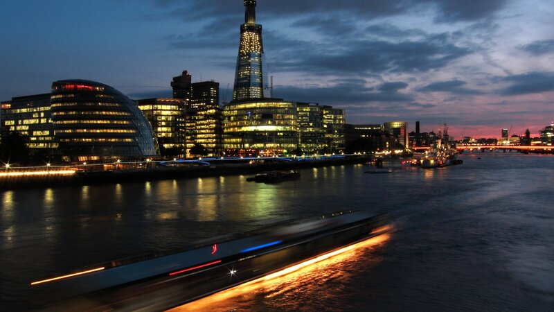 London skyline at dusk