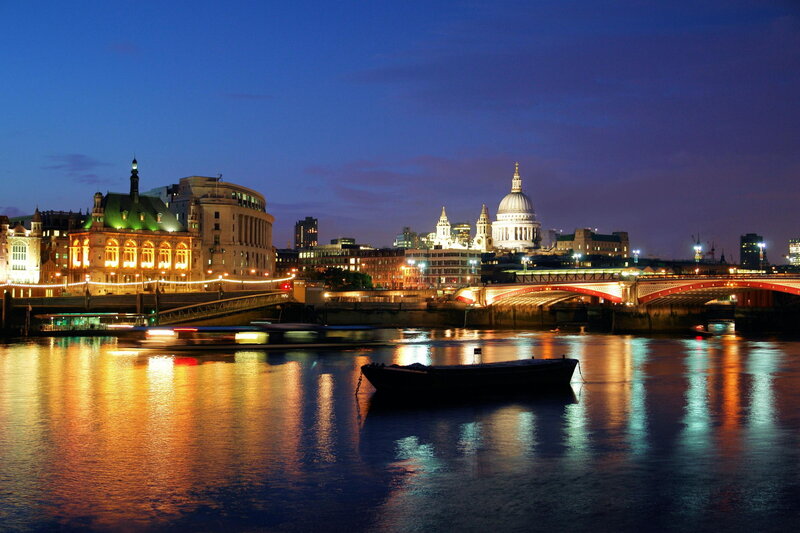 London skyline at dusk