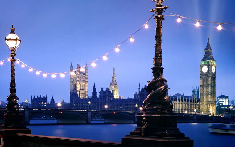 London skyline at dusk
