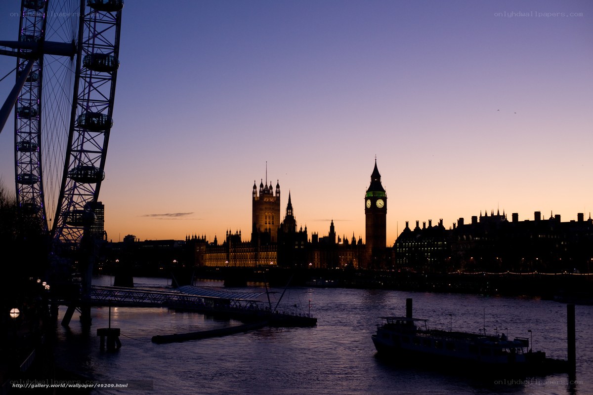 London skyline at dusk