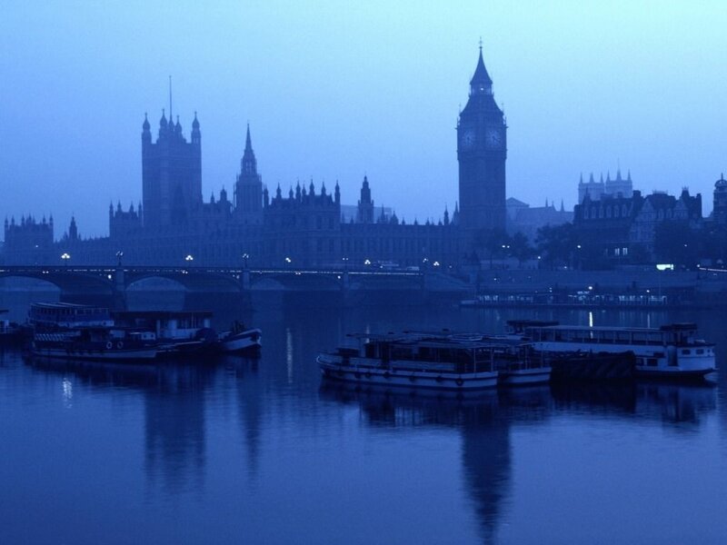 London skyline at dusk