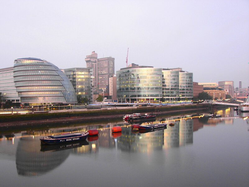 London skyline at dusk