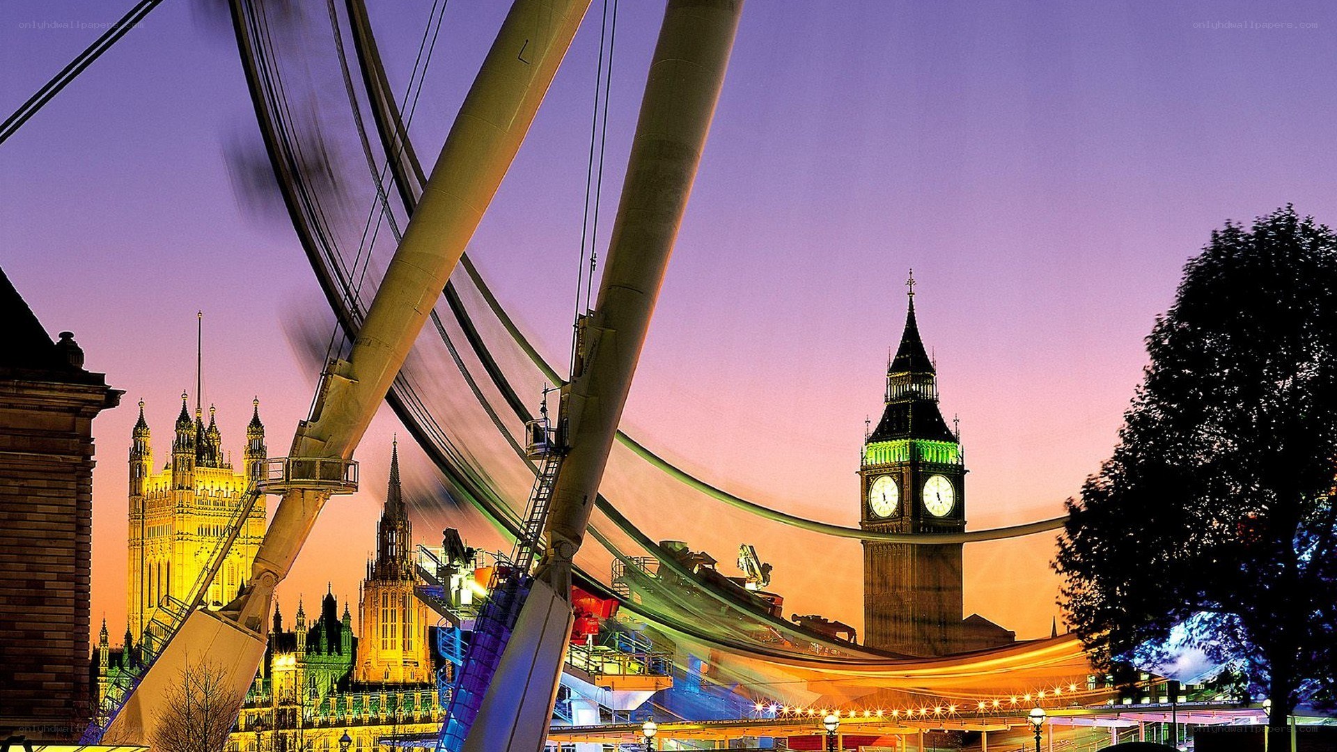 London skyline at dusk