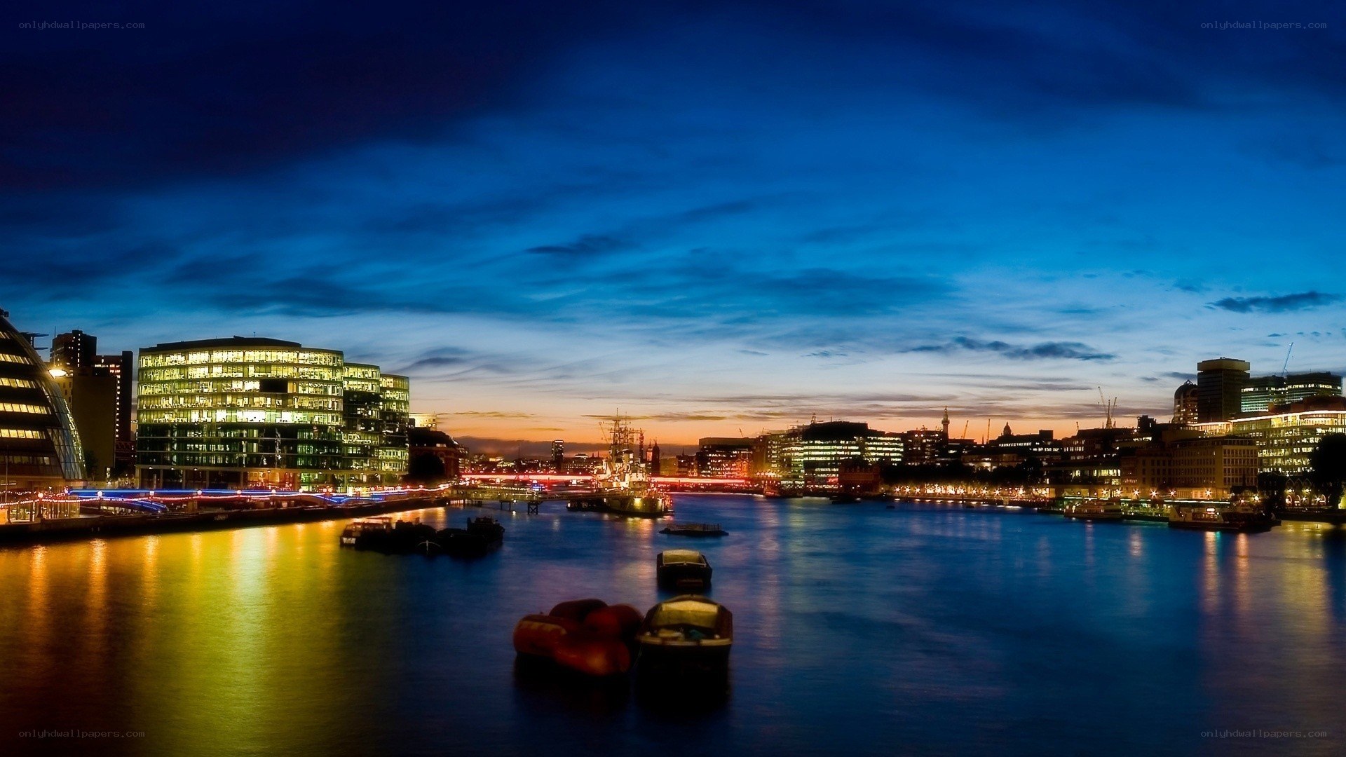 London skyline at dusk