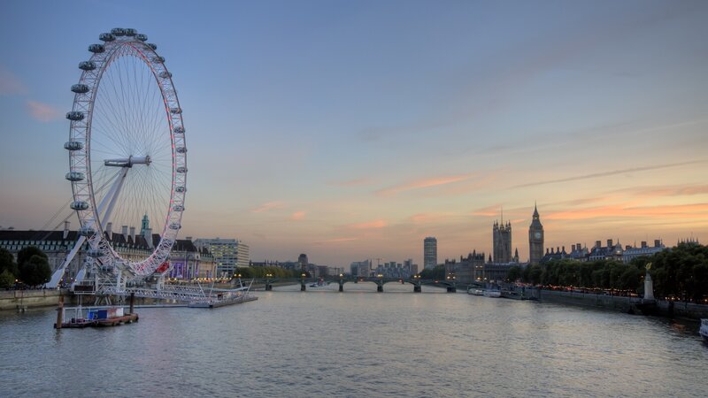 London skyline at dusk