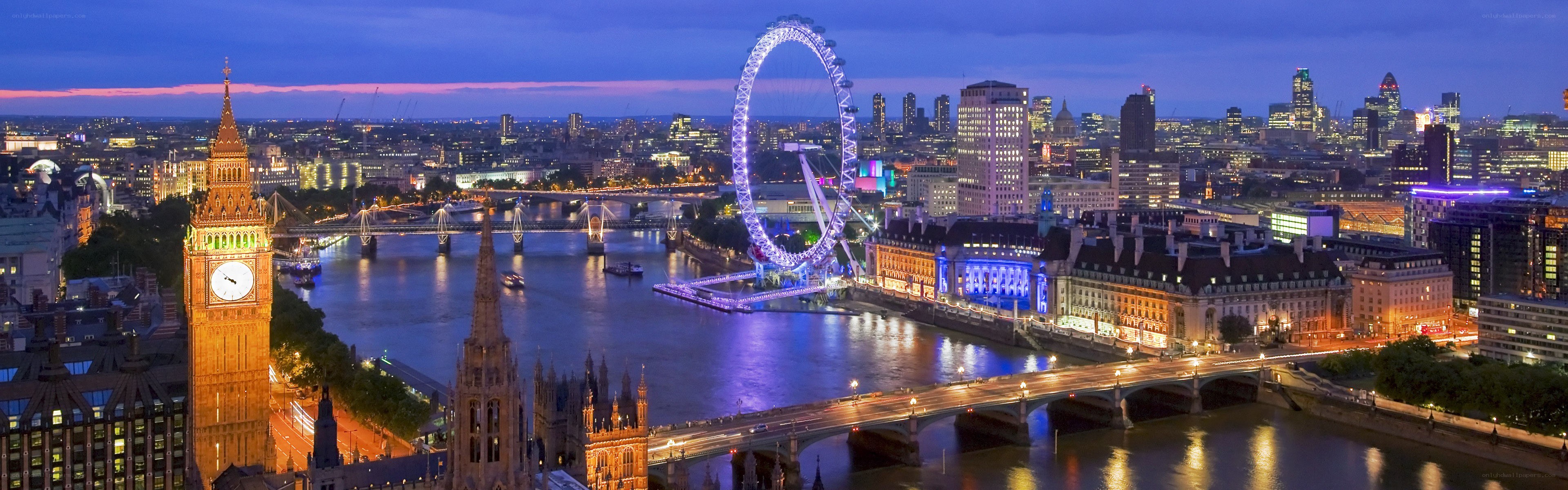 London skyline at dusk